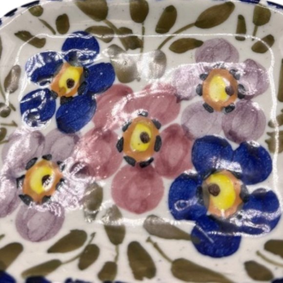 ARTESA Set of Vtg FOLK ART Floral Trays Plates Spain Spanish Boho Decor Cottage - Picture 4 of 5